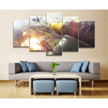 Imagem de Quadro Decorativos Battlefield com 5 peças 130x65 m01