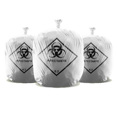Imagem de Saco De Lixo Infectante Branco 30 Litros - Com 100 Unidades