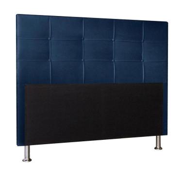 Imagem de Cabeceira Casal 1,40m Roma Suede Azul Marinho