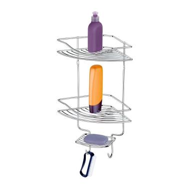 Imagem de Suporte Cantoneira 2 Posições Aço Banheiro Shampoo Banheiro