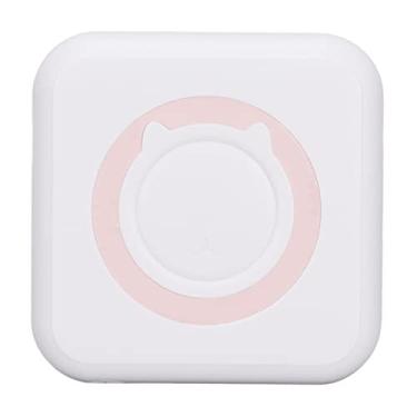 Imagem de Mini impressora, impressoras térmicas sem tinta Bluetooth sem fio portátil, impressora térmica de etiquetas de 200 DPI, impressora de bolso versátil, para adesivos, endereço, etiquetagem, correio, casa, compatível com (rosa)