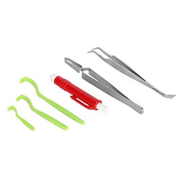 Imagem de Kit de ferramentas de remoção de carrapatos profissional kit de remoção de pulgas inclui pinça de cabeça única ponta dupla caneta removedora de carrapatos