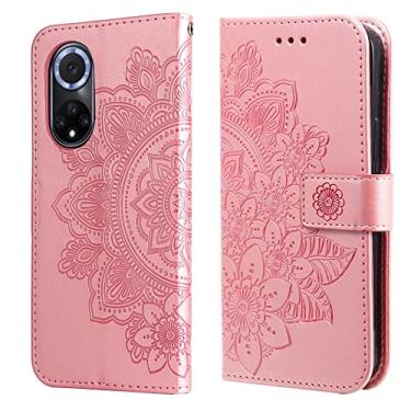 Imagem de HONGYAN Capa de telefone Para Huawei Nova 9 / Honra 50 Flores 7-Petal Flip Leather Case de telefone com suporte e slots de cartão Capa protetora