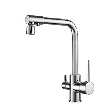 Imagem de Torneira de cozinha com torneira para água potável 360 rotação purificação de água torneira de pia de cozinha torneira de água purificada, bico giratório cromado, china