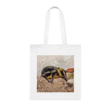 Imagem de Sacola Endemic Tailless Tenrec Madagascar Wildlife 2, presente divertido, bolsa de ombro, bolsas reutilizáveis, cesta de Natal de aniversário, ideia de presente, Branco