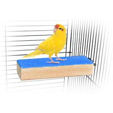 Imagem de Suporte para poleiro de gaiola de pássaros para animais de estimação mimados – Plataforma de moagem de bico e pé – Todos os materiais naturais – Paraquetes, coquetéis, canários, tendões, conturas, piadas e Budgies – Hamsters e GerbilsSpoiled Pet Wood Perch