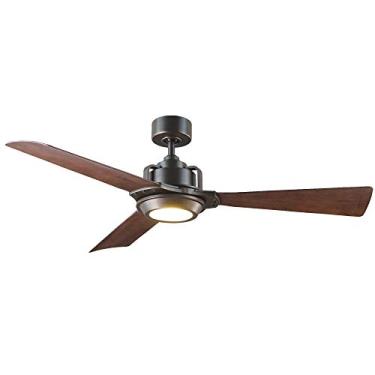 Imagem de Osprey Ventilador de teto inteligente de 3 lâminas para ambientes internos e externos, 142 cm, nogueira escura de bronze polido a óleo com kit de luz LED 3000 K e controle remoto
