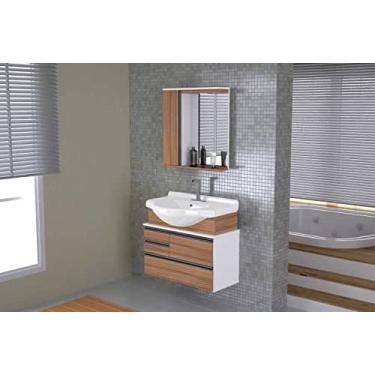 Imagem de Armario Banheiro Kit Firenze 83,5CM Nogal Sevilha