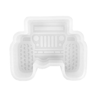 Imagem de Molde de silicone SUV | 7,6 cm de largura x 6,3 cm de comprimento x 2 cm de profundidade Tamanho do clipe de ventilação | Molde de silicone para frescos, molde de silicone para epóxi, molde de silicone para sabão | Design SUV off-road