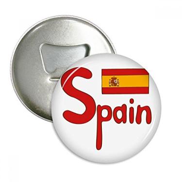 Imagem de Bandeira nacional da Espanha abridor de garrafas com estampa vermelha e ímã de geladeira emblema multifuncional