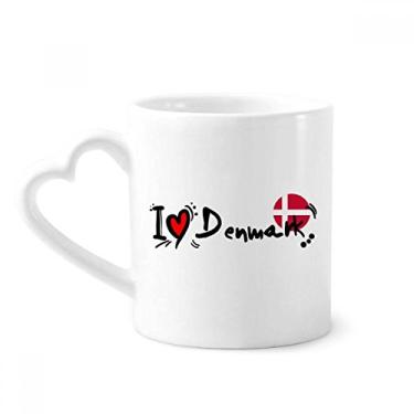 Imagem de I Love Denmark Word Flag Love Heart Illustration Mug Coffee Ceramic Drinkware Glass Heart Cup