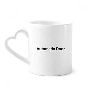 Imagem de Porta Automática Preto Símbolo Padrão Caneca Café Cerâmica Copos Copo Coração Vidro