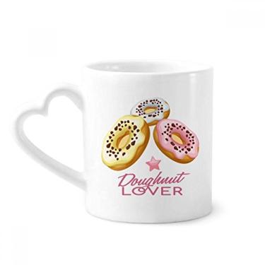Imagem de Doughnut Western Sobremesa Caneca de Comida Doce Café Cerâmica Copos Copo de Coração de Vidro
