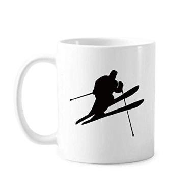 Imagem de Esqui Inverno Esporte Preto Caneca Cerâmica Café Porcelana Utensílios de Mesa