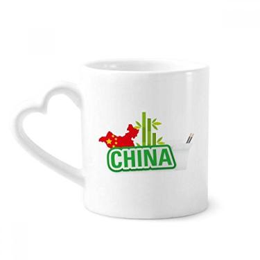 Imagem de China Mapa bambu verde China Town caneca café cerâmica copo de coração de vidro