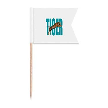 Imagem de Feline Tigers Ferocious Art Deco Presente Fashion Palito de Dente, Marcação de Etiquetagem para Bolo Festa Comida Prato de Queijo