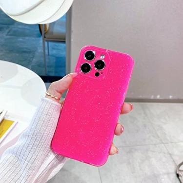 Imagem de Bling Glitter Neon Color Capa de Telefone para iPhone 14 13 12 11 Pro Max XR X XS 8 7 Plus SE3 Capa de Silicone Macio à Prova de Choque Twinkle Cover, Rose Red, Para Iphone 7,8