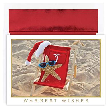 Imagem de Masterpiece Studios Cartões de Natal em caixa com 18 unidades da Warmest Wishes com envelopes forrados, 19,8 cm x 14,2 cm, Starfish Santa (924200)