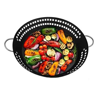 Imagem de Chicky Formas Panela Cesto Frigideira Grelha 31cm Preta Alumínio Aço Inoxidável Quadrada