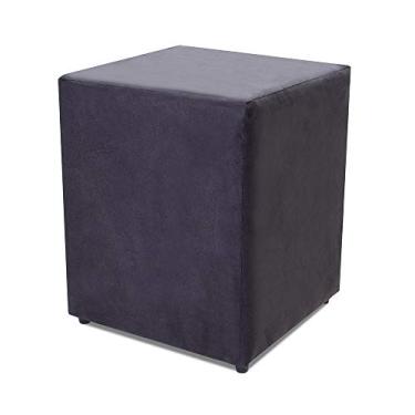 Imagem de Puff Quadrado Suede Preto 35x35cm Decorativo BF Colchões