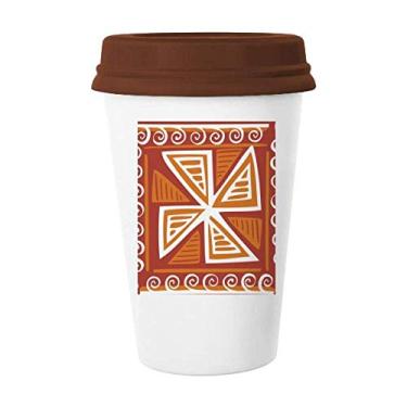 Imagem de Moinho de vento marrom Totems Civilização Civilização Antiga Caneca Café Copo Cerâmica Copo Tampa