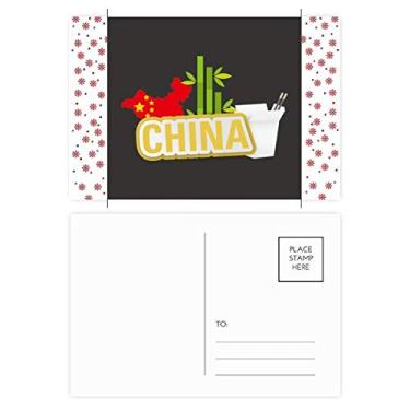 Imagem de Mapa da China Bambu Amarelo China Town Natal Natal Flor Celebração Cartão Postal Bênção Cartão Postal