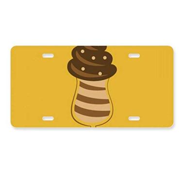 Imagem de DIYthinker Cup Chocolatey Placa de carro com estampa de sorvete doce acessório de aço inoxidável