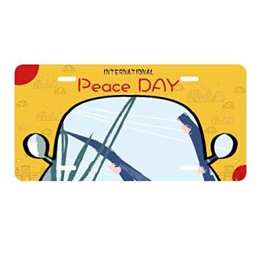 Imagem de DIYthinker Folha abstrata plantas arte padrão placa placa etiqueta decoração carro dia da paz