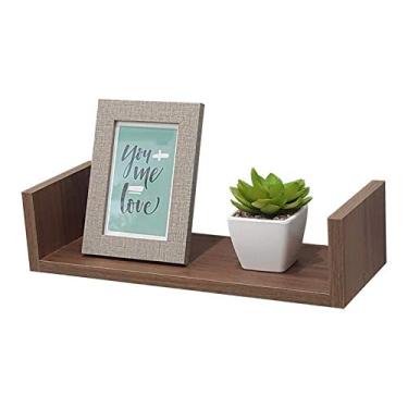 Imagem de Prateleira U 50 x 25cm Nogal Suporte Invisível