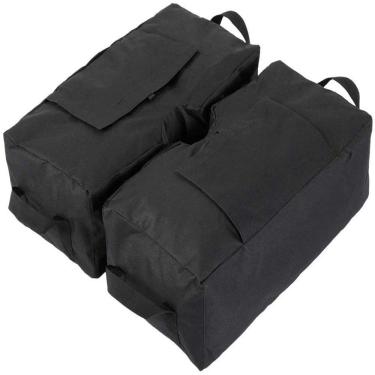 Imagem de YONII Bolsa de peso com base de guarda-chuva removível, 45,72 cm, serve para qualquer deslocamento, cantiléver qualquer suporte quadrado para guarda-sol ao ar livre fácil de montar