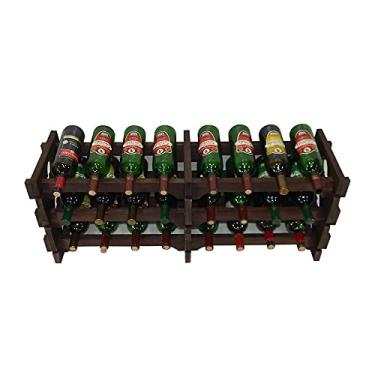 Imagem de Adega Vinho Madeira 24 Garrafas Cor Imbuia C08 Cevey Adegas e Artesanatos