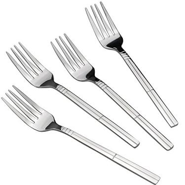 Imagem de Conjunto de garfo/colher de aço inoxidável Saedy, 12 peças, Prata, dessert forks