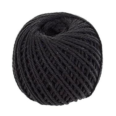 Imagem de Corda de algodão colorida – Corda de 3 mm de diâmetro e 50 m de comprimento – Ótimo para artesanato faça você mesmo – Faça macramê feito à mão – Macio ao toque e super versátil (preto)