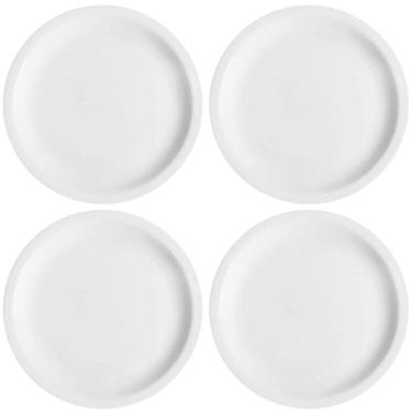 Imagem de Jogo 4 Pratos de Sobremesa em Porcelana 19cm Classe Única Iguaçu Germer Branco