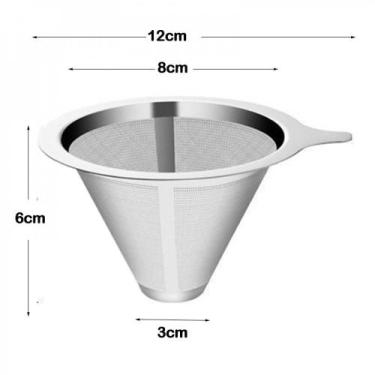 Imagem de Filtro/ Coador Para Café Reutilizável Sem Base Inox - Top Chef