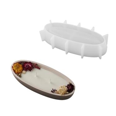 Imagem de HOOLIKUS Molde de silicone para frasco de vela, bandeja de armazenamento de cimento, vaso de vela de concreto, moldes de fabricação de tigelas de massa, ferramenta de fabricação de pote de resina de plantas suculentas (CCM024-2)