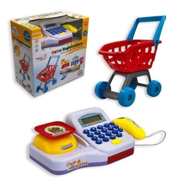 Imagem de Brinquedo Caixa Registradora Carrinho De Compras Acessórios