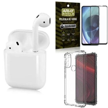 Imagem de Fone Bluetooth LY-122 + Capinha + Película 3D - Armyshield