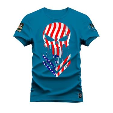 Imagem de Camiseta Premium Estampada Algodão 30.2 American Star Azul G
