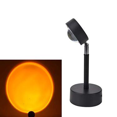 Imagem de VELIHOME Lâmpada de projeção do pôr do sol, luz de piso de projeção do pôr do sol, luz de LED moderna arco-íris, luz de suporte para sala de estar, projetor de quarto, projetor romântico para presente, carregamento USB