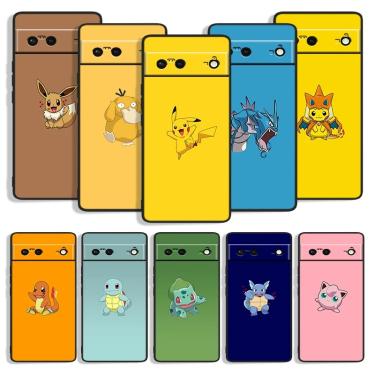 Imagem de Pokemon dos desenhos animados pikachu à prova de choque capa do telefone para google pixel 7 6a 6 5a