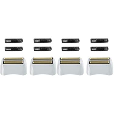 Imagem de Pacote com 4 lâminas de substituição Pro Shaver e cortadores compatíveis com o barbeador andis 17150(TS-1) ProFoil de substituição de lítio, dourado