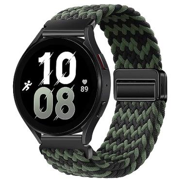 Imagem de Pulseiras magnéticas de nylon compatíveis com Samsung Galaxy Watch 6/5/4/3 Pro/Classic/Sport/Gear S3/S2 Frontier/Active, 20 mm e 22 mm para relógio Samsung Watch 47 mm, 46 mm, 45 mm, 44 mm, 43 mm, 42 mm, 41 mm e 40 mm