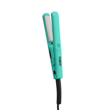 Imagem de Conair Mini chapinha de cerâmica de 1,27 cm; perfeita para estilo em movimento, turquesa