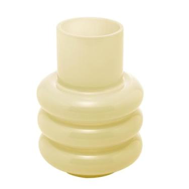 Imagem de Vaso de Vidro Gomos Amarelo 10cm x 10cm x 14cm - Wolff