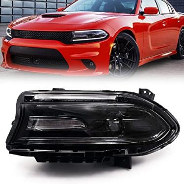 Imagem de FIONE Conjunto de farol Xenon/HID compatível com Dodge Charger 2015-2021 farol com LED DRL lado esquerdo do motorista LH (não se encaixa no modelo de halogêneo)