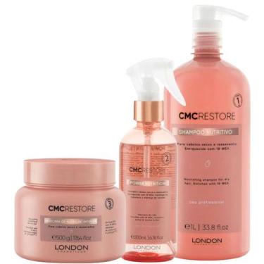 Imagem de London - Cmc Restore Shampoo 1L + Protetor Térmico 200ml + Máscara 500