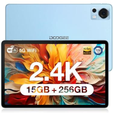 Imagem de DOOGEE Tablet Android T20, tablet Android de 10,4 polegadas 2K, tablet Android 12 de 15 GB + 256 GB, alto-falantes quádruplos de alta resolução, tablet para jogos octa-core, bateria de 8300 mAh, azul