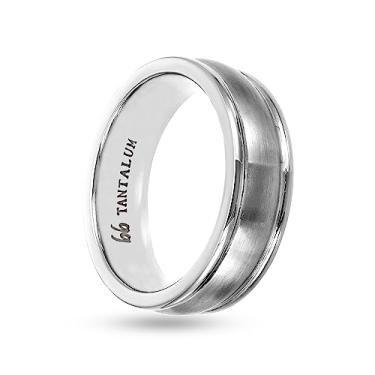 Imagem de Boston Bay Diamonds Aliança de casamento masculina com ajuste confortável ou anel moderno de tântalo - 7 mm e 8 mm - Escolha de estilo, Metal, não conhecido