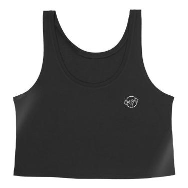 Imagem de Cropped Feminino Regata Good Look Fitness Academia Estampada Peso Mão-Feminino
